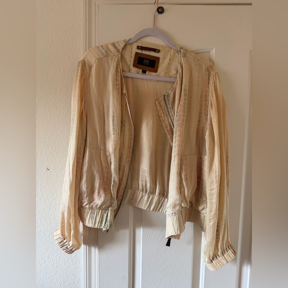 Frye Silk Bomber Jacket – Size L – Lightweight Summer Jacket